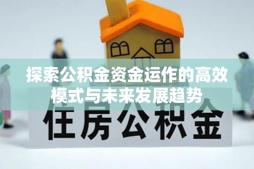 延边探索公积金资金运作的高效模式与未来发展趋势